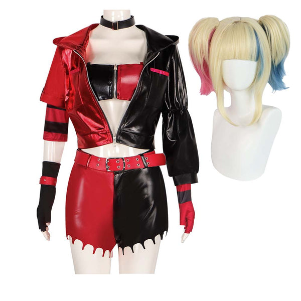 Halloween The Joker Harley Quinn Cosplay Costume Full Set For Women DCMO-001