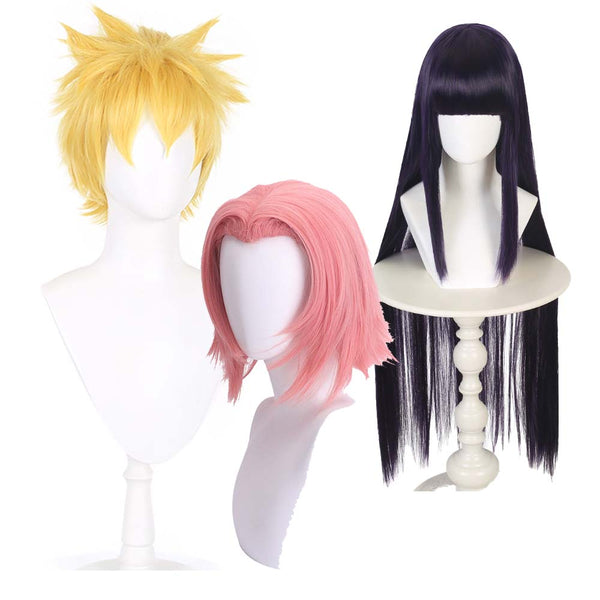 Comics Costume Play Party Blonde Gold Naruto Cosplay Anime Uzumaki Wig AOKG-004