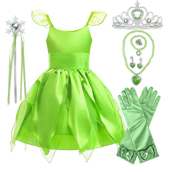 Fairy Tinker Bell Costume for Girls Princess Dres DISP-008