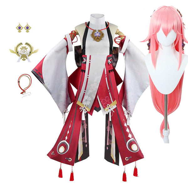 Game Genshin Impact Guuji Yae Miko Cosplay Costume With Wig GAHC-003-5