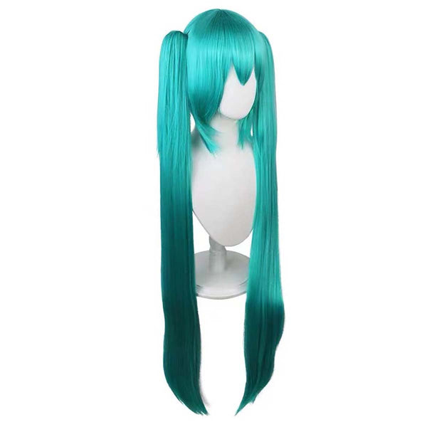 Halloween Long Synthetic Hair Miku Blue Cosplay Wig for Women with Two Detachable Ponytail GAHC-004