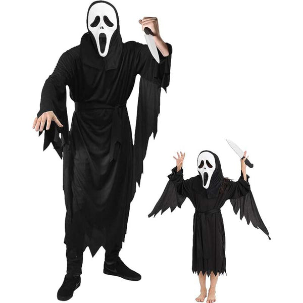 Kid mens Scream Ghost Face Costume With Mask HORR-006