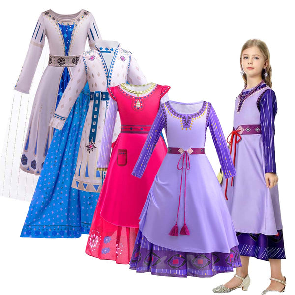 Kids Dress Up Girl Wish Asha Dahlia King Queen Costume DISP-014