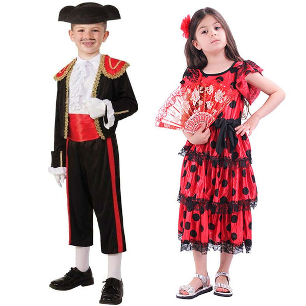 Halloween Carnival Party Spanish Dance Dress For Girls Boys TRAD-005