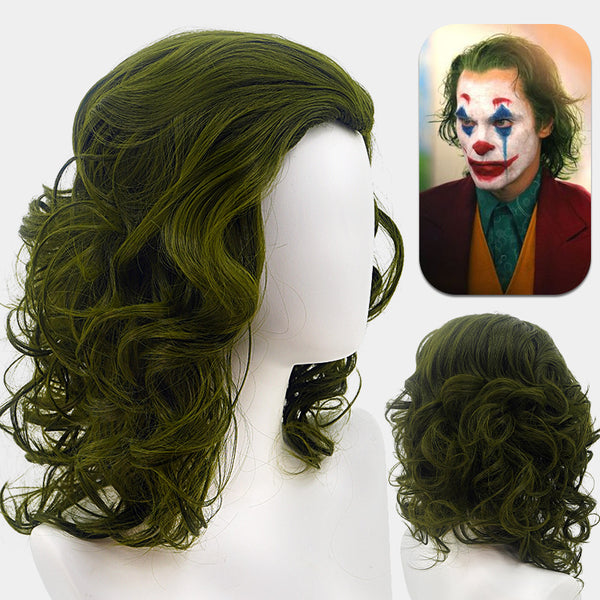 Halloween  joker Cosplay Mens Green Clown Wig HORR-014