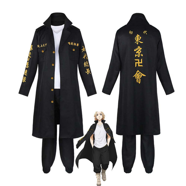 Tokyo Revengers Cosplay Manjiro Sano Jacket Costume Black Uniform Mikey Coat For Halloween FCGD-012