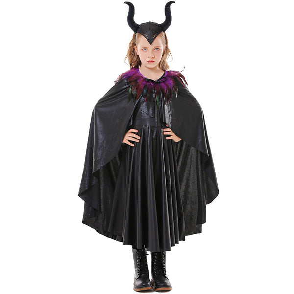 Girls Cosplay Carnival Party Maleficent Costume Black Dress DISN-002