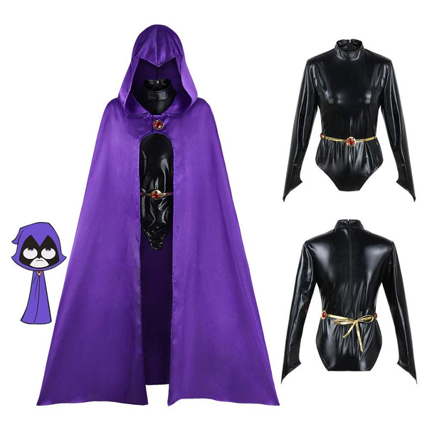 Halloween Cosplay Teen Titans Raven Cosplay Costume With Cap DCMO-016