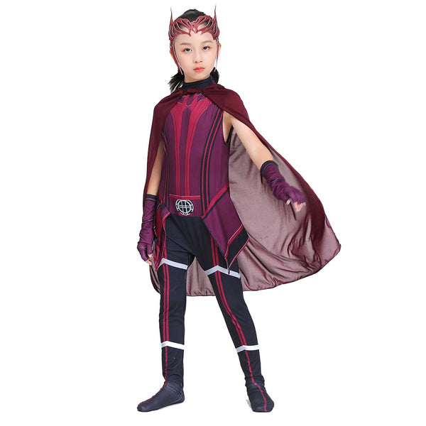 Kid Halloween Wanda vision crimson witch cos costume For Girl DCMO-003