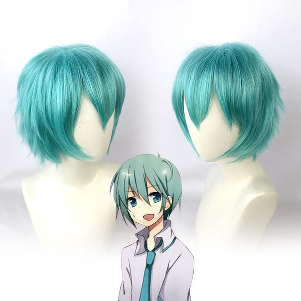 Halloween Party Synthetic Hair Miku Blue Cosplay Wig for Men GAHC-004