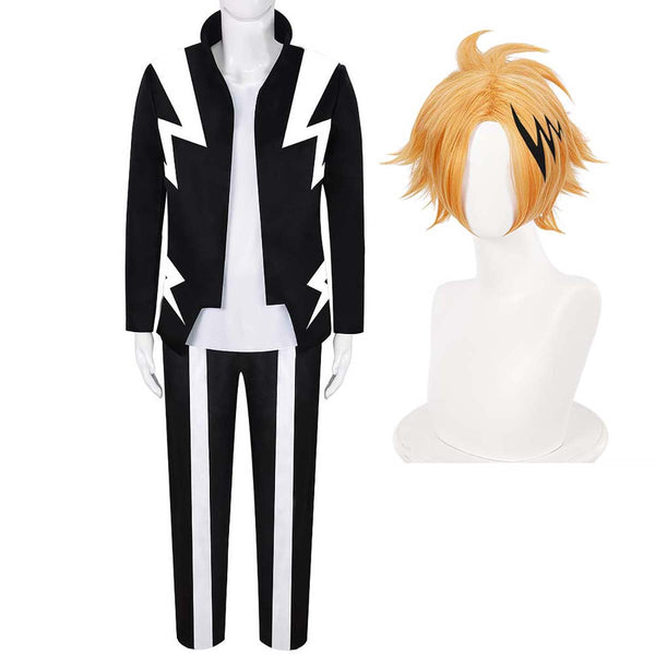 Halloween Christmas Party Anime My Hero Academia Kaminari Denki Cosplay Costume With Wig full set AOKG-017