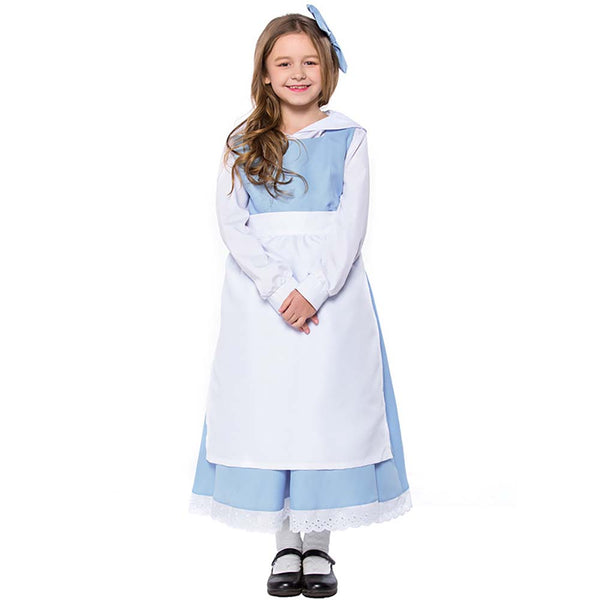 Girl Beauty and The Beast Belle Blue Costume Dress DISP-007