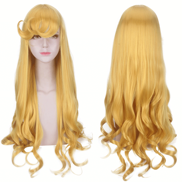 Halloween Cosplay Party Golden Long Curly Princess Aurora Wig DISP-002