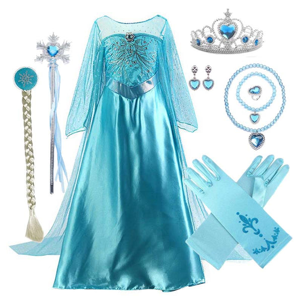 Girls Princess Elsa Dress Costume With accessories DISP-013