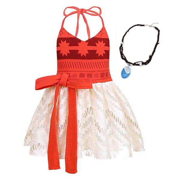 Baby Girls Adventure Princess Fancy Dress Costume With Necklace DISP-001