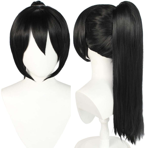 Halloween Straight Long Black Yukimura Jiziru Cosplay Wig GAHC-013