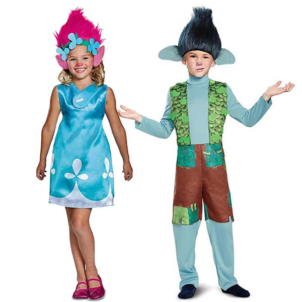 Halloween Deluxe Adult Girl Princess Trolls Poppy Costume With Poppy Troll Wig DONG-014