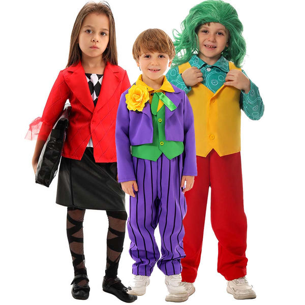 Girl Boy Halloween Costume Clown Cosplay Costume Full Set HORR-014