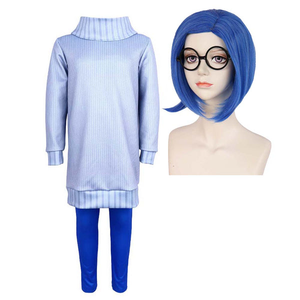 Adult Women Movie Inside Cosplays Out Sadness Costume DISN-009