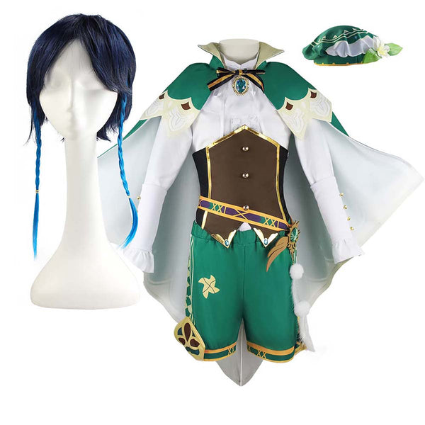 Game Genshin Impact Venti Cosplay Costume Full Outfits GAHC-003