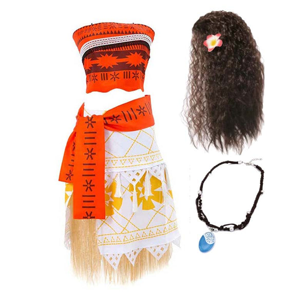 Halloween Women Girls Skirt Set with Necklace Wig Cosplay Costume DISP-001