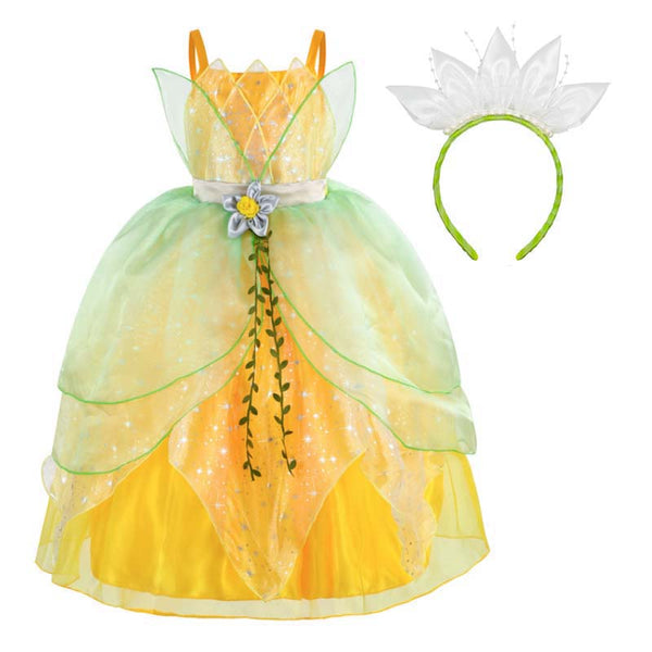 Halloween Party Princess Tiana Costume for Girls DISP-010