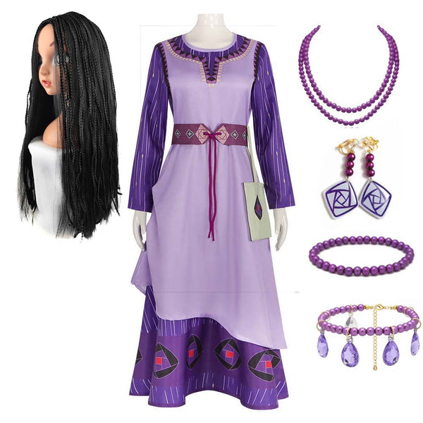 Women Princess Wish Asha Purple Costume DISP-014