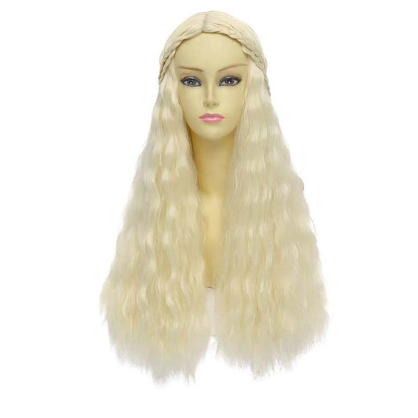 Quality Long Braided Blonde Dragon Daenerys Targaryen Wig for Party Halloween RMOV-004